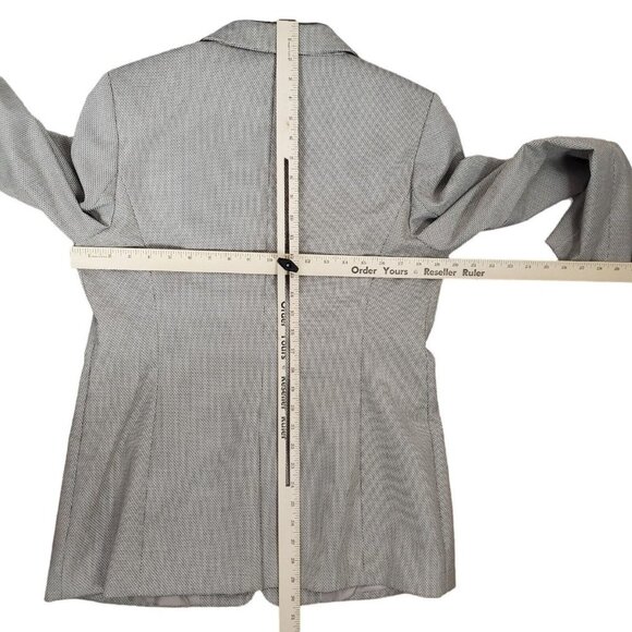 NEW Calvin Klein Womens Textured One-Button Blazer Jacket Sz 12 Neutral Tan Blk - Picture 14 of 16